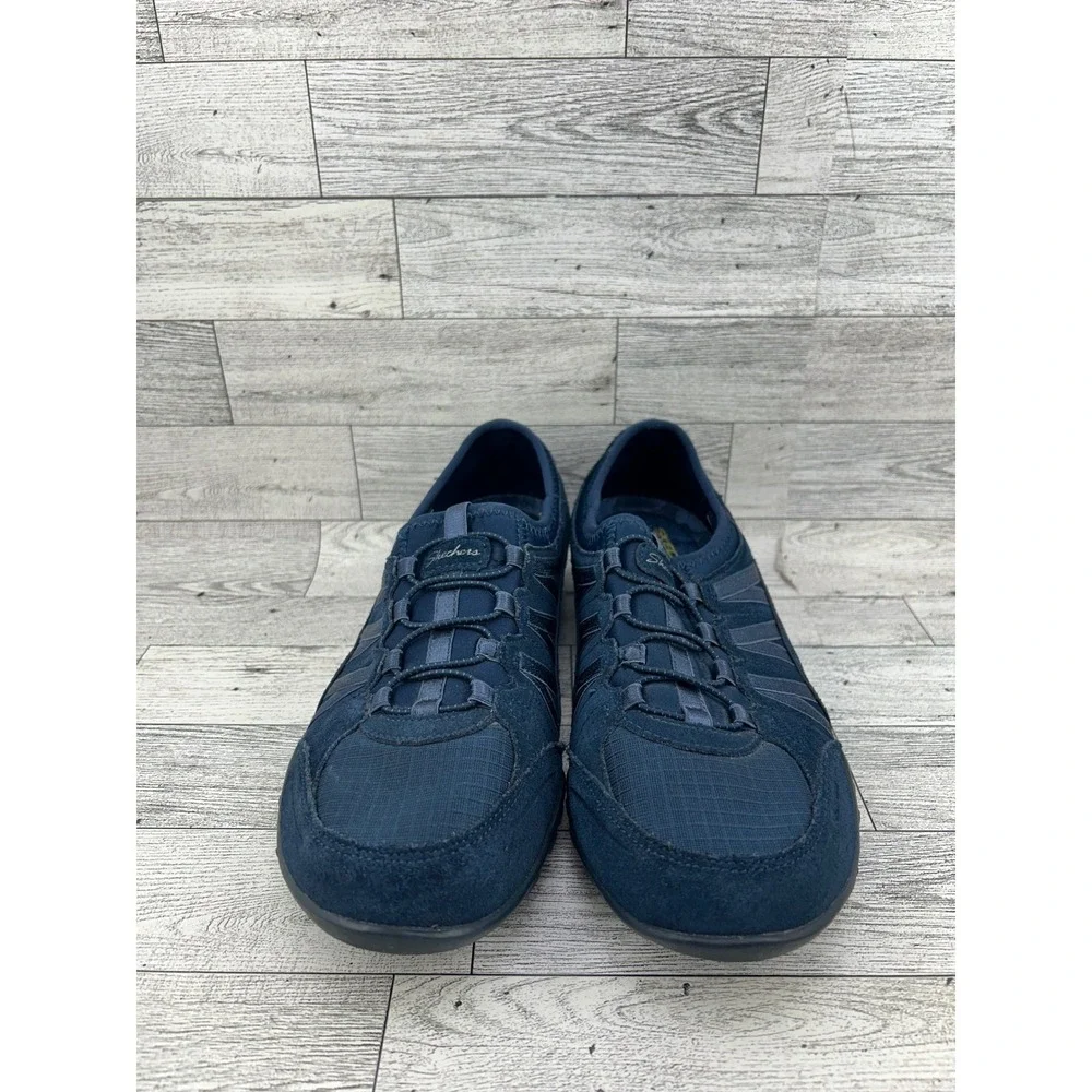 Skechers Relaxed Fit‎ Navy Blue Slip On Sneakers 23020 Womens Size 9 Memory Foam